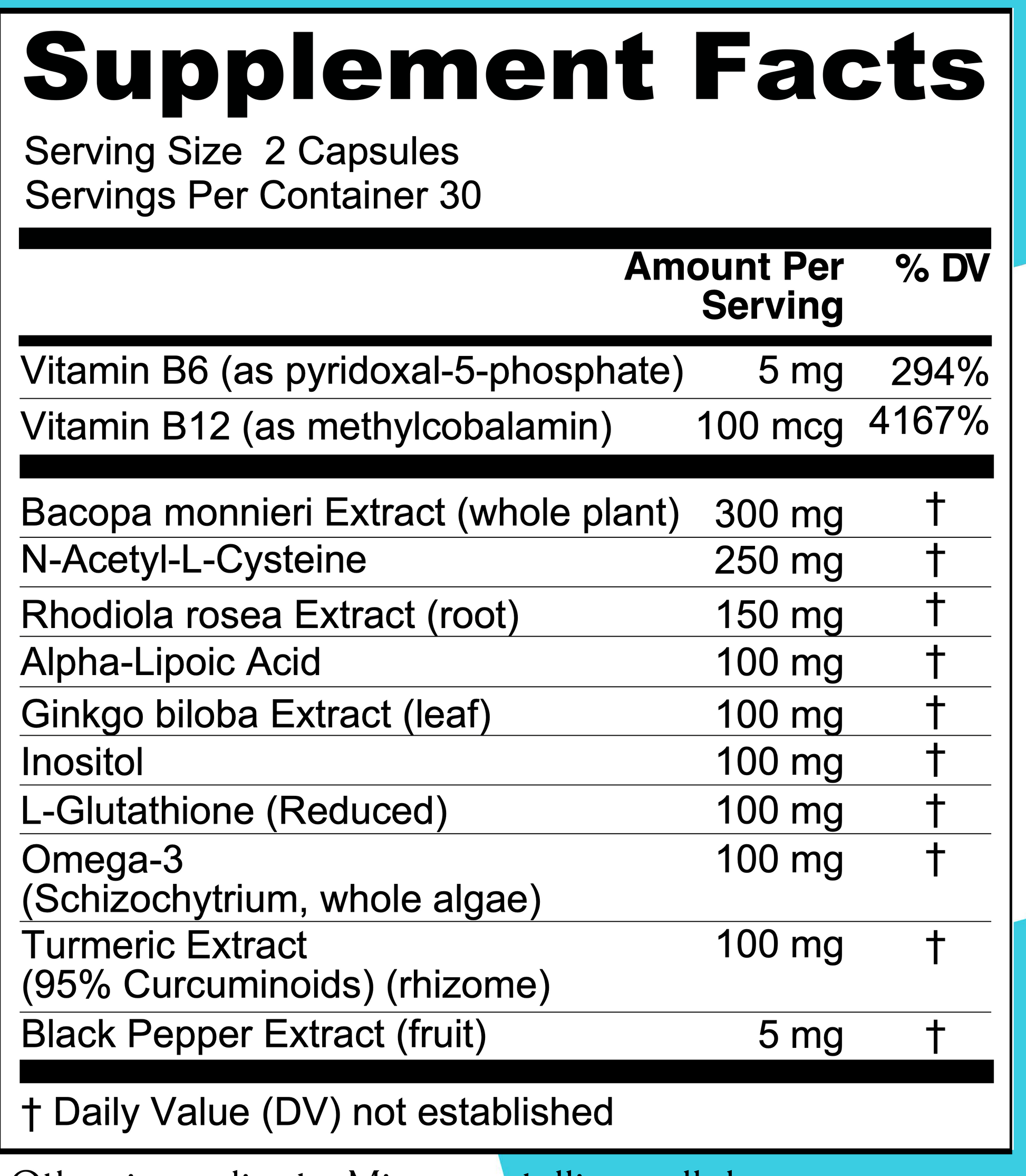 Focus Pro Supplement Facts